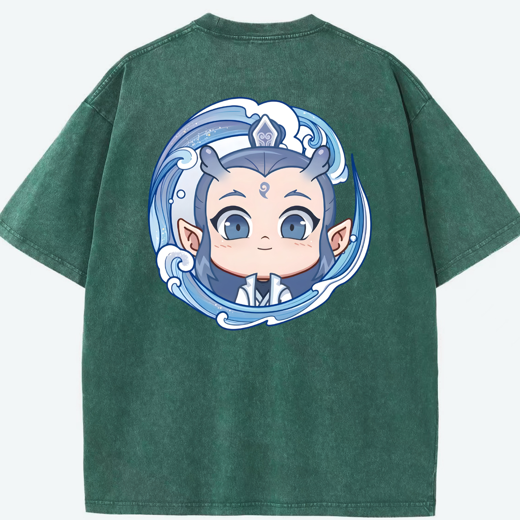 （画像用） Ne Zha 2 ナタ 魔童の大暴れ 綿100% ヴィンテージ風 半袖Tシャツ（背面プリント）